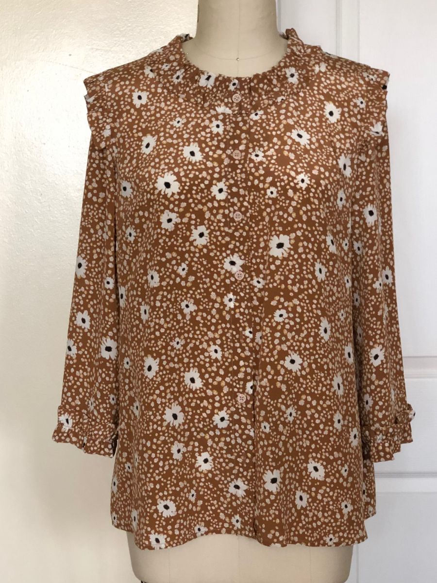 Silk Luxe Limited Edition Blouse with Mini Ruffle Detail ( Style# K101)