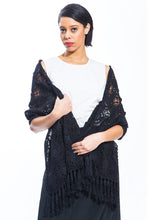 Crochet Black Scarf - Style# 100S