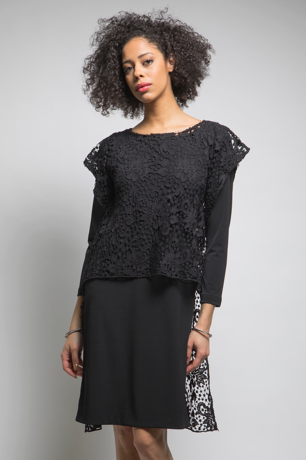 Hi Low Lace Tunic (Black)