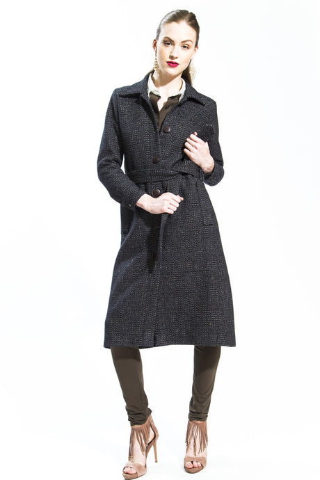 Heather Wool Shirt Coat