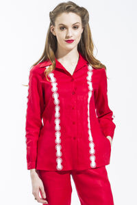 Ribbon Threaded Circle Shirt Style 1815