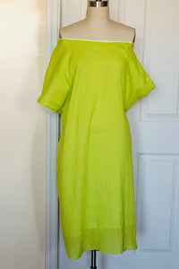 Asymmetric Off the Shoulder Dress (Sea Blue/Pink) Style #110MJ