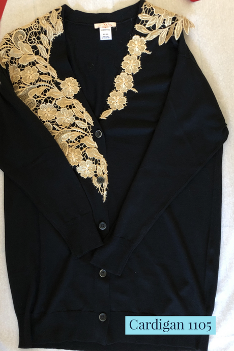 Made in NYC: Wool Cardigan with Lace Trim (Style #1105)