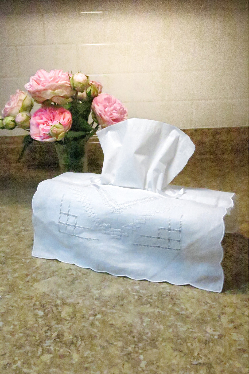 Hand Made Linen Tissue Box Cover (2 pieces)