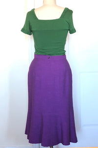 Fitted & Flared Silk Panel Skirt  Style #1796