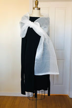 Embroidered Organza Scarf (Natural White) Style 133