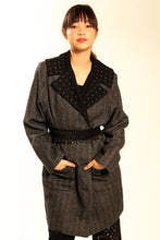 Classic Embroidered Herringbone Lotus Coat (Brown/Black) Style# 9293