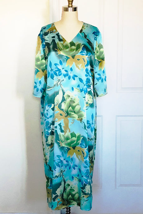 Unicorn Floral Print Silk Dress Style#172RS