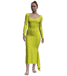 Minine Flora Print Dress (Style# 201D) White