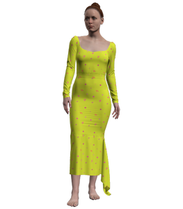 Minine Flora Print Dress (Style# 201D) Citrus