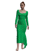 Minine Flora Print Dress (Style# 201D) Green Multi