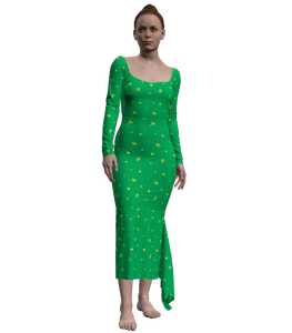 Minine Flora Print Dress (Style# 201D) White