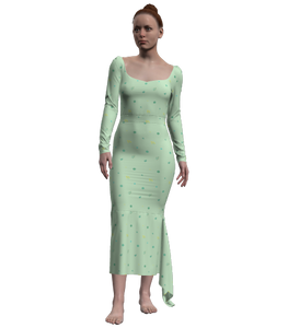 Minine Flora Print Dress (Style# 201D) White