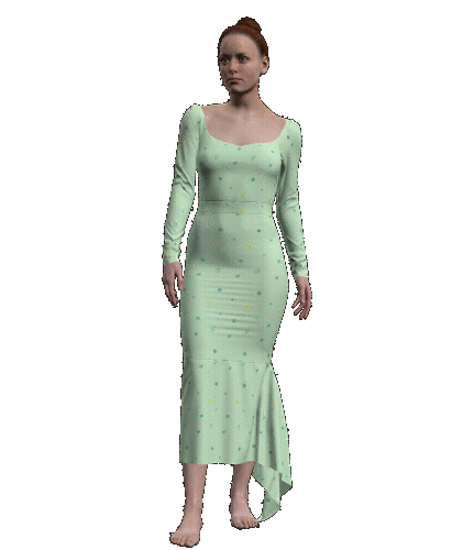 Minine Flora Print Dress (Style# 201D) Mint