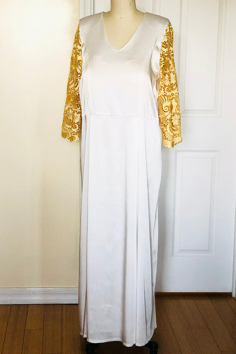 donna's dress shop Donna's Dress with Lace Sleeve and Pleat Detail (Style#2250DS) – JSong Way