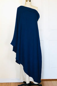 JSong Goddess Cape Dress Silk Gown Sea Blue