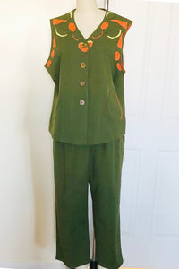 Vest Pant Set - Olive (Style #7959RJP)