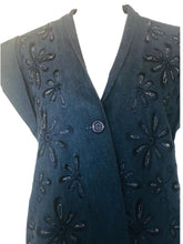 Embroidered Denim Vest - Style # 7973RJ