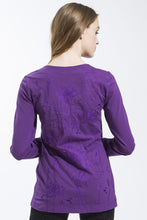 Lotus Long Sleeve T Shirt (Purple) Style 10823