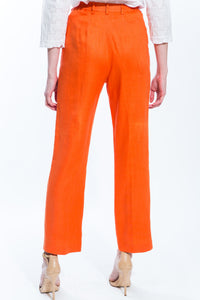 Cropped Linen Pants (Orange) Style 1150