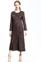Brown Abstract Flora Dress Style # 11520B