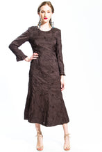 Brown Abstract Flora Dress Style # 11520B