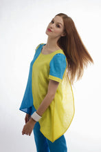Surplice Color Block Aqua Citrus Top Style # 1765