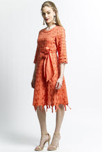 Ribbon Threaded Circle Dress (Orange) Style 1788