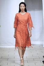 Ribbon Threaded Circle Dress (Orange) Style 1788