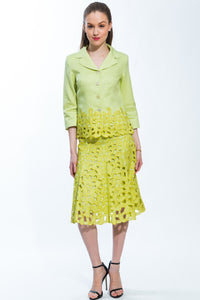 2 Piece Jacket and Skirt Paisley Suit (Citrus) Style 1789S