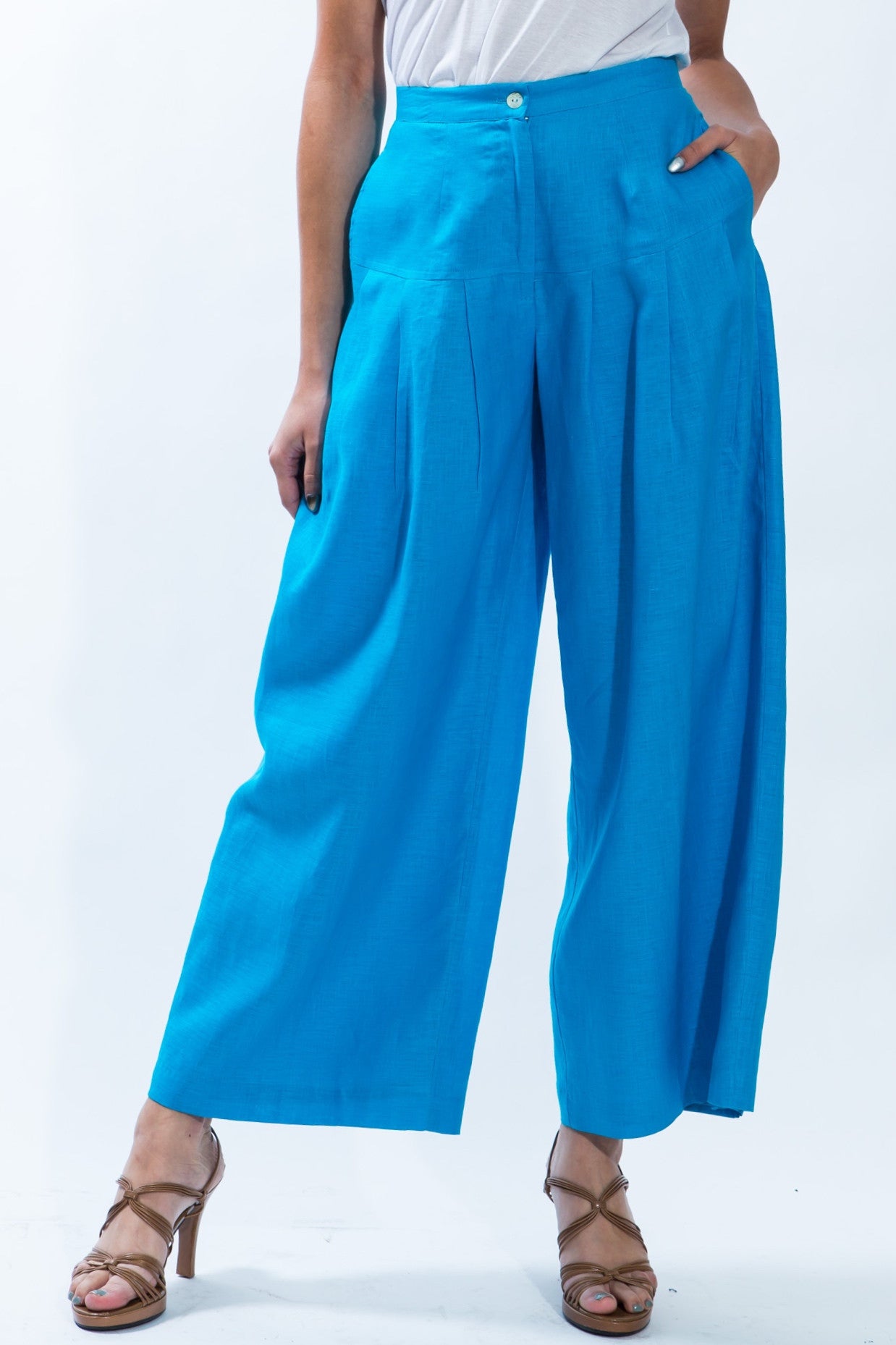 FLARED LINEN PANTS STYLE 1820 – JSong Way