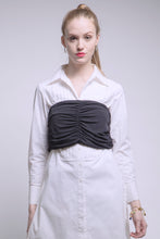 Made in NYC Ruched Silk Bustier (Black) Style #185