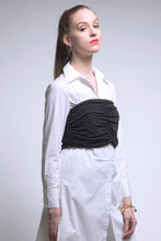 Made in NYC Ruched Silk Bustier (Black) Style #185