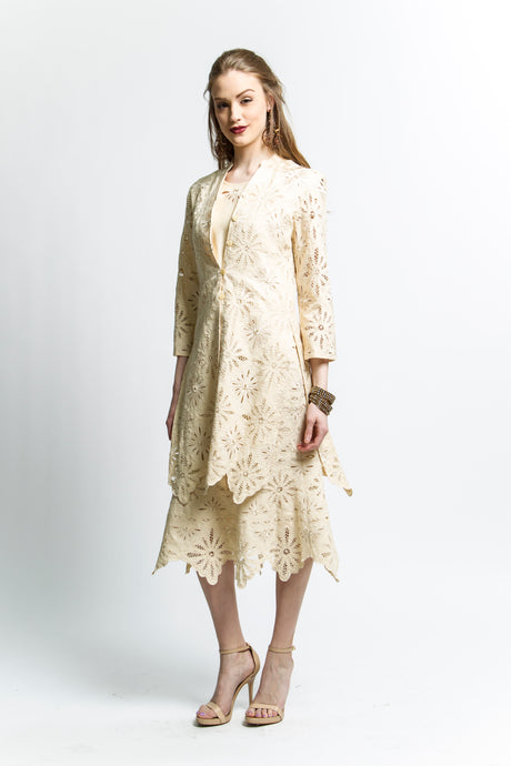 Handmade Battenberg Lace Skirt Suit (Style # 7343CS)