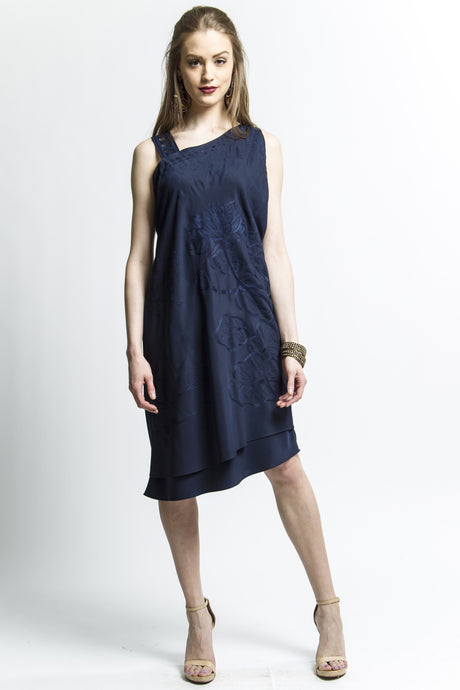 Lotus Dress (Navy) Style 7554