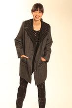 Classic Embroidered Herringbone Lotus Coat (Brown/Black) Style# 9293