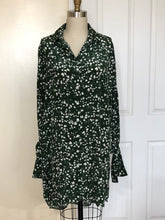 Silk Big Shirt - Green/White Floral Print (Style# K108)