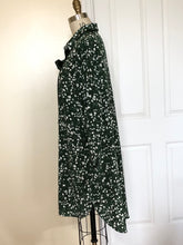 Silk Big Shirt - Green/White Floral Print (Style# K108)