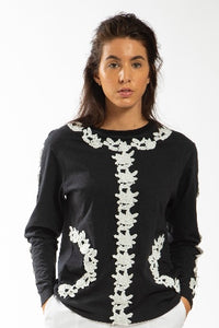 Made in NYC: Lace Embellished T-Shirt (Style# T106)