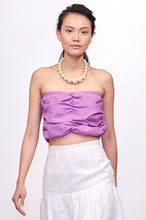 Made in NYC Ruched Silk Bustier (Lavender) Style #185