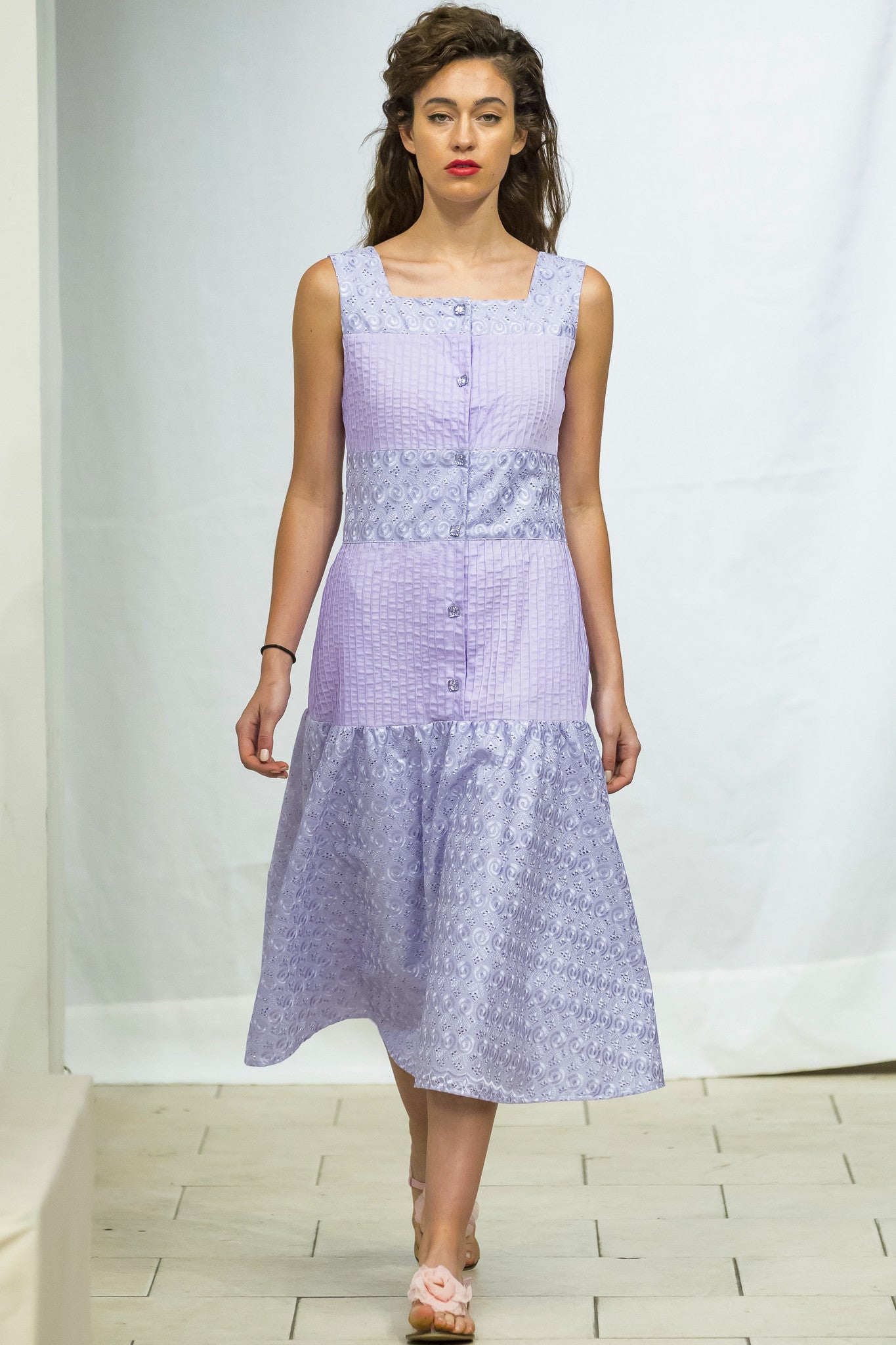 Made in NYC: Pintuck Sleeveless Fit & Flare Dress Style 148