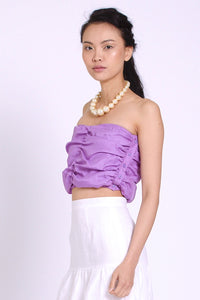 Made in NYC Ruched Silk Bustier (Lavender) Style #185