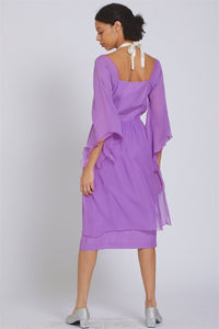 Made in NYC Layered Silk Chiffon Dress (Lavender) Style #184