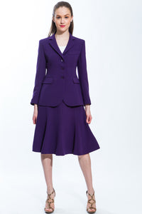 Classic Jacket & Skirt Suit Set (Purple) Style 158/159
