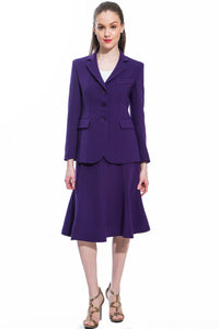 Classic Jacket & Skirt Suit Set (Purple) Style 158/159