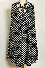 Polka Dot A-Line Dress with Neck Tie (Style# 101JK) Black/White