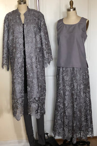 Guipure Lace Grey 3-Piece Suit (Style #166MA)