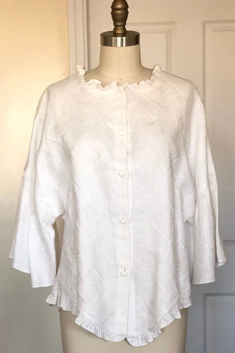 Ruffle Blouse White - Style #217
