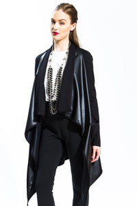 Faux Leather and Ponte Jacket (Style # 223J)