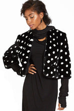 Polka Dot Faux Fur Short Jacket Style #9309